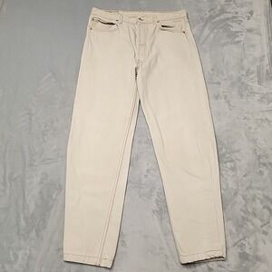 VTG Levi Jeans Mens 36 Tan 501 Button Fly Straight Leg Denim Pants Made In USA